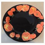 Halloween Decor Mixed Lot With Paper Mache Witch, Ghost Candle & Pumpkin Plate
