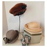 3 Harold & Betmar Hat Mixed Lot w/Original Hat Box