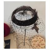 Vintage Millinery Mixed Hat Lot & Marvin Oreck Box - Kentucky Derby Style