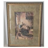 Framed Peeling Potatoes by Albert Neuhuys Print 20-1/2 X 26 in