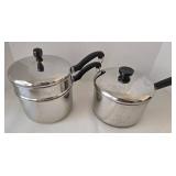 Lot of 3 Stainless Steel Cookware - Wolfgang Puck, Farberware, Revere Ware
