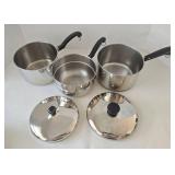 Lot of 3 Stainless Steel Cookware - Wolfgang Puck, Farberware, Revere Ware
