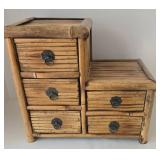 Bamboo 5-Drawer Desktop Storage Chest