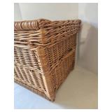 Vintage French Wicker Storage Chest w/Lid