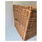 Vintage French Wicker Storage Chest w/Lid