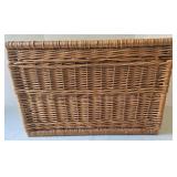 Vintage French Wicker Storage Chest w/Lid