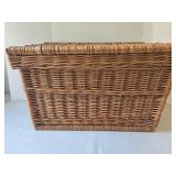 Vintage French Wicker Storage Chest w/Lid