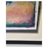 1992 Holly Evans Signed Motorcycle Painting on Canvas Framed