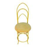 Mid Century Metal Faux Bamboo Chinese Chippendale Chair