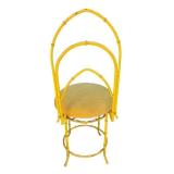Mid Century Metal Faux Bamboo Chinese Chippendale Chair