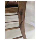 Antique Spindle Back Chair With Floral Embroidered Seat