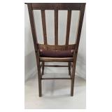 Antique Spindle Back Chair With Floral Embroidered Seat