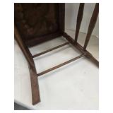 Antique Spindle Back Chair With Floral Embroidered Seat