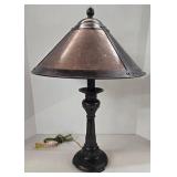 Vintage Arts & Crafts Mission Mica Dual-Light Table Lamp Pull Chain