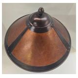 Vintage Arts & Crafts Mission Mica Dual-Light Table Lamp Pull Chain