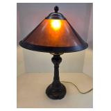 Vintage Arts & Crafts Mission Mica Dual-Light Table Lamp Pull Chain