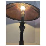 Vintage Arts & Crafts Mission Mica Dual-Light Table Lamp Pull Chain