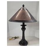 Vintage Arts & Crafts Mission Mica Dual-Light Table Lamp Pull Chain