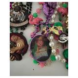 Mardi Gras Bead Necklaces & Zulu Medallions Mixed Lot