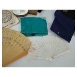 Decorative Pouches, Folding Fans & Tabletop Decor Mixed Lot