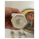 Ceramic Decor Mixed Lot  Egyptian Plate, Sake