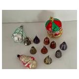 Vintage Assorted Christmas Ornaments  Including Mini Bells