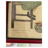 Mixed Childs Size Wooden Chair, Framed Print & 3 Cup/Saucer Sets