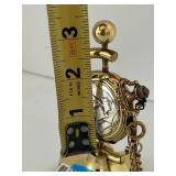 Majestion Gold Tone Pocket Watch With Chain & Stand