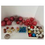 Holiday Ornament Mixed Lot of glass, Plastic & Silk Wrapped