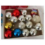 Holiday Ornament Mixed Lot of glass, Plastic & Silk Wrapped