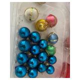 Holiday Ornament Mixed Lot of glass, Plastic & Silk Wrapped
