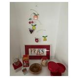 Mixed Kitchen Decor and Container Lot With Droste