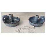 Artisan Pottery and Elements Pottery Tobacco Tree Candlesticks  (Lot of 4)