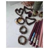 Decorative Candles Wreaths & Baskets Mixed Lot