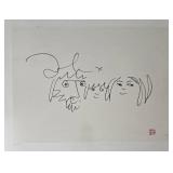 Numbered and Stamped Edition Lithograph "The Family" by John Lennon