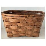 Antique Woven Wood Bike Basket