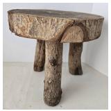 Homemade Wood Stool & Bota Bag Mixed Lot