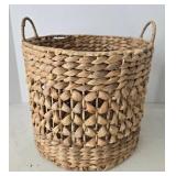 Mixed Lot: Monet Print, Woven Basket & Stoneware Crock