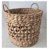 Mixed Lot: Monet Print, Woven Basket & Stoneware Crock