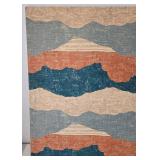 Large Vintage Filkauf Screen Printed Linen Wall Hanging 48 X 36 in