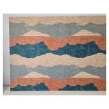 Large Vintage Filkauf Screen Printed Linen Wall Hanging 48 X 36 in