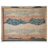 Large Vintage Filkauf Screen Printed Linen Wall Hanging 48 X 36 in