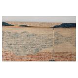 Large Vintage Filkauf Screen Printed Linen Wall Hanging 48 X 36 in