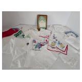 Vintage Hankie Assortment - Novelty, Irish, Floral & Lace Handkerchiefs With Box