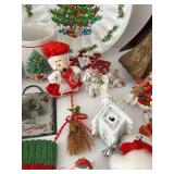 Vintage Mixed Lot Christmas Ornaments, Decor & Icicles Mixed Lot