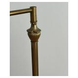 Vintage Heavy Brass Floor Lamp With Milk Glass Shade