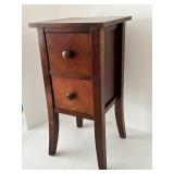 DOMAIN Wood 2-Drawer Side Table With Tapered Legs