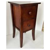 DOMAIN Wood 2-Drawer Side Table With Tapered Legs