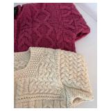 Carraig Donn Merino Wool Cable Knit Cardigans (Lot of 2)