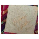 Fiber Arts Textile Patches & Woven Basket Mixed Lot- signed by the artist